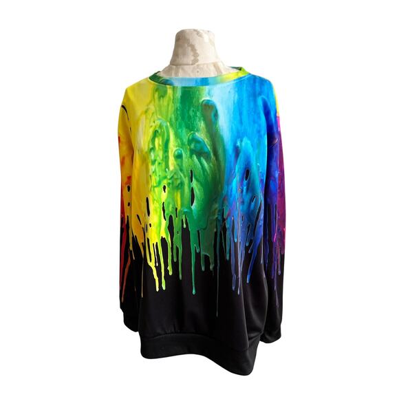 Laidipas Paint Splatter Graphic Sweatshirt Size Large - Picture 1 of 7